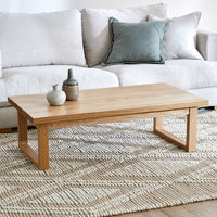 120CM SKI-LEG OAK WOOD COFFEE TABLE