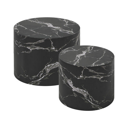LIVING FUSION 2 PIECE BLACK ETAN COFFEE TABLE SET
