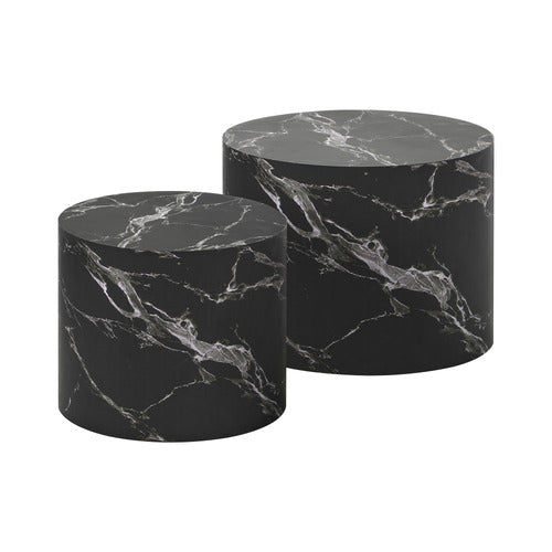 LIVING FUSION 2 PIECE BLACK ETAN COFFEE TABLE SET