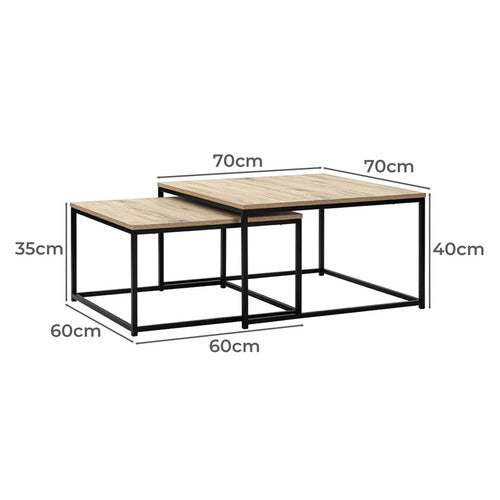 CORE LIVING 2 PIECE ELLIOT NESTING COFFEE TABLE SET