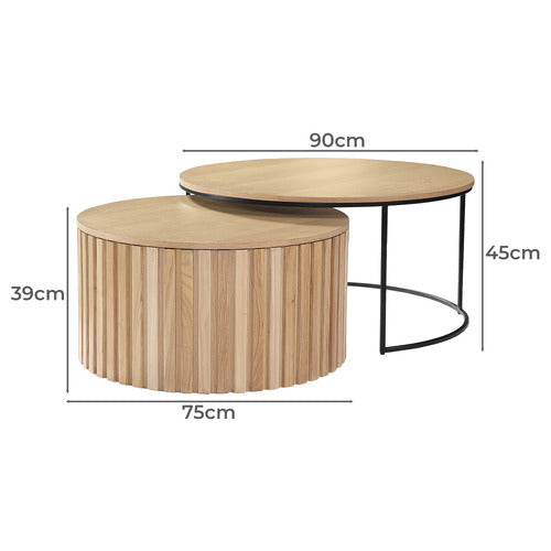 BY DESIGNS 2 PIECE GAEL COFFEE TABLE SET