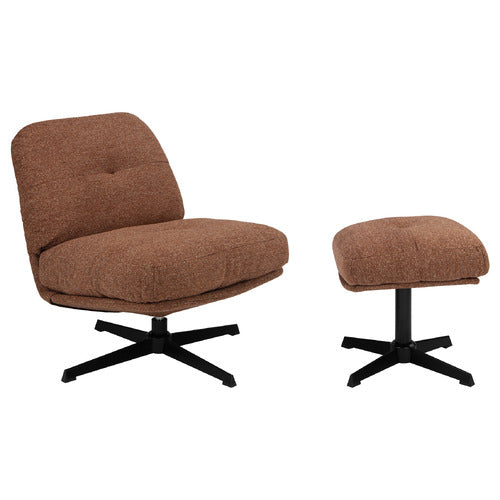 2 PIECE JEROME SWIVEL ACCENT CHAIR & OTTOMAN SET