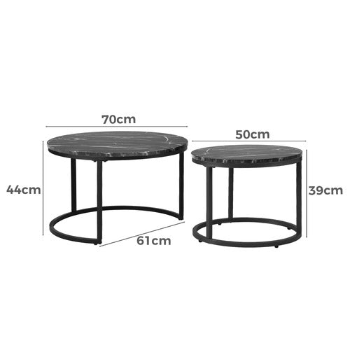 LIVING FUSION 2 PIECE JOHAN NESTING COFFEE TABLE SET