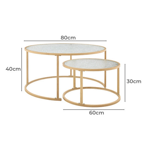 CORE LIVING 2 PIECE LENNON NESTING COFFEE TABLE SET