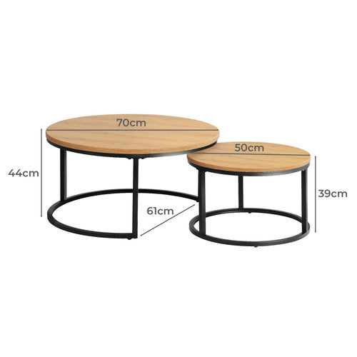 LIVING FUSION 2 PIECE LEONID NESTING COFFEE TABLE SET