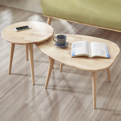 MAJA ANSEL DESIGN 2 PIECE FERREIRA WOODEN NESTING COFFEE TABLE SET