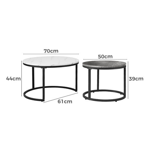 LIVING FUSION 2 PIECE MARGAUX NESTING COFFEE TABLE SET