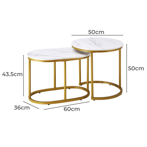 LIVING FUSION 2 PIECE MARIA NESTING COFFEE TABLE SET