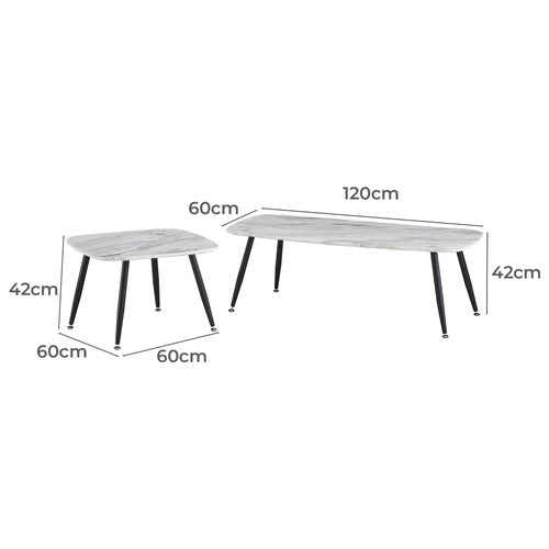 MIKASA FURNITURE 2 PIECE MERCER NESTING COFFEE TABLE SET