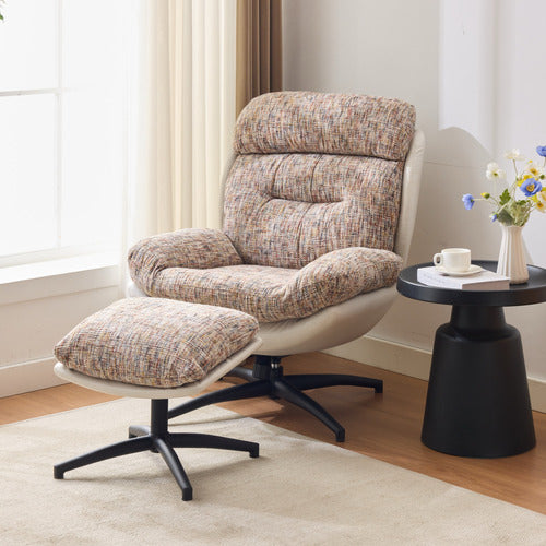 CASSINGTON HOME 2 PIECE RYE UPHOLSTERED SWIVEL CHAIR & FOOTSTOOL SET