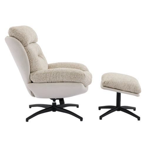 CASSINGTON HOME 2 PIECE RYE UPHOLSTERED SWIVEL CHAIR & FOOTSTOOL SET