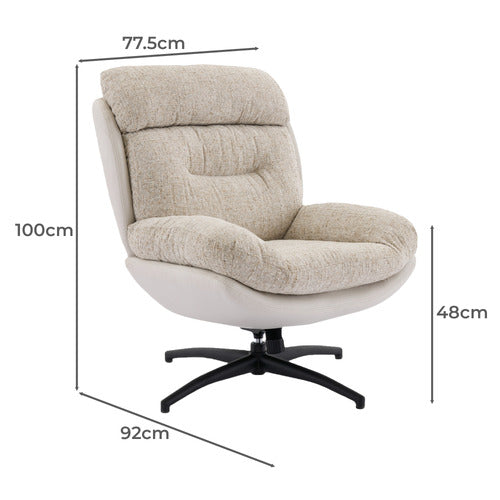 CASSINGTON HOME 2 PIECE RYE UPHOLSTERED SWIVEL CHAIR & FOOTSTOOL SET
