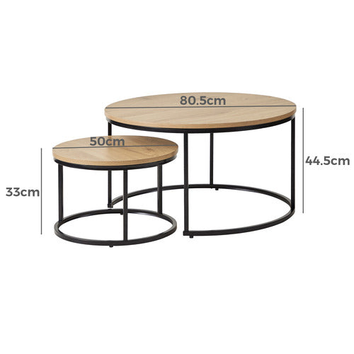 MADDISON LANE 2 PIECE SONOMA NESTING COFFEE TABLE SET