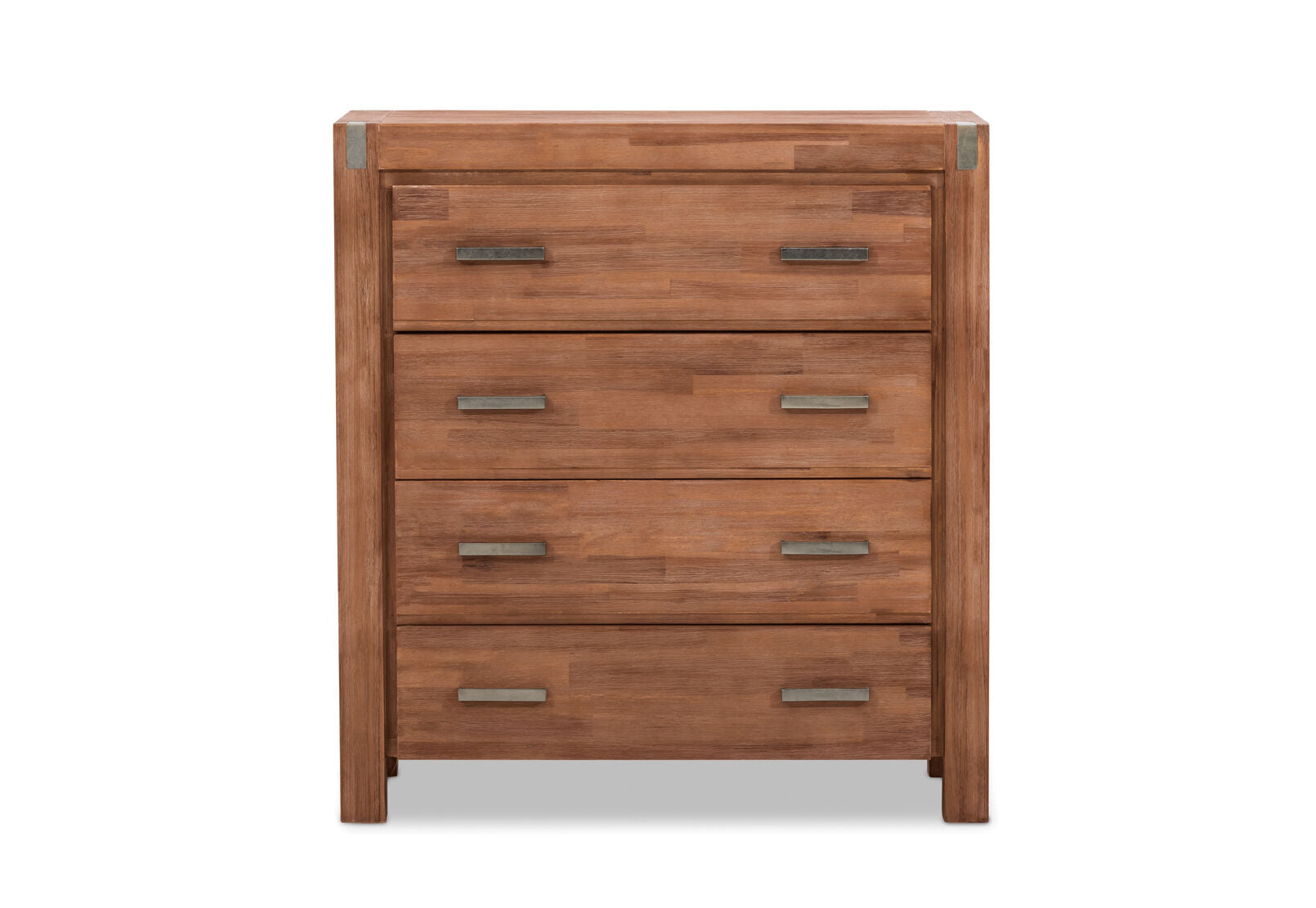 SILVERWOOD 4 DRAWER TALL CHEST PEWTER