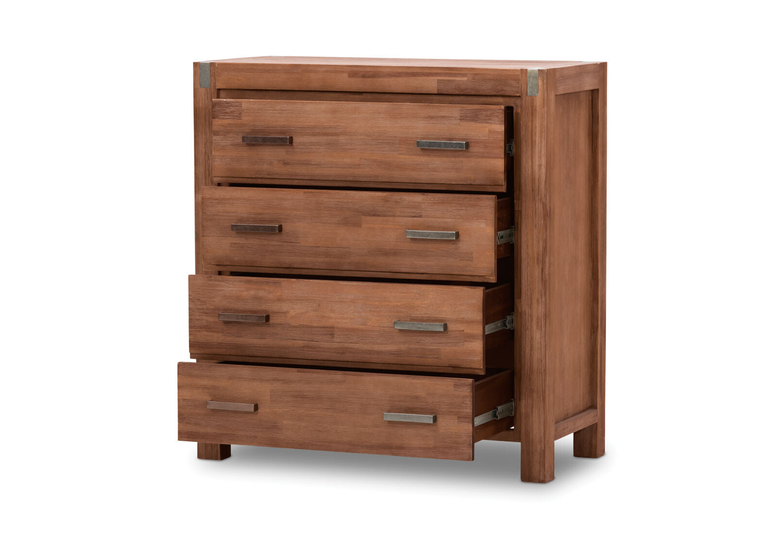 SILVERWOOD 4 DRAWER TALL CHEST PEWTER