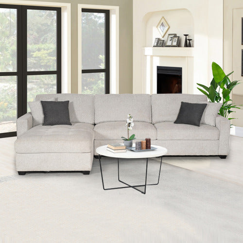 SOUTHERN STYLERS SAMI 3 SEATER UPHOLSTERED SOFA WITH LEFT CHAISE