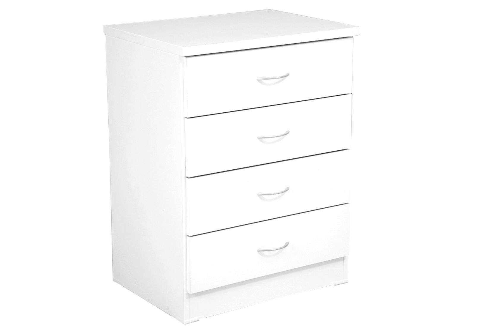 SPACESAVER 4 DRAWER NARROW TALL CHEST WHITE
