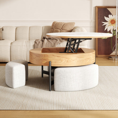SHIRLEY LANE FURNITURE 4 PIECE ABUELA OTTOMAN & COFFEE TABLE SET