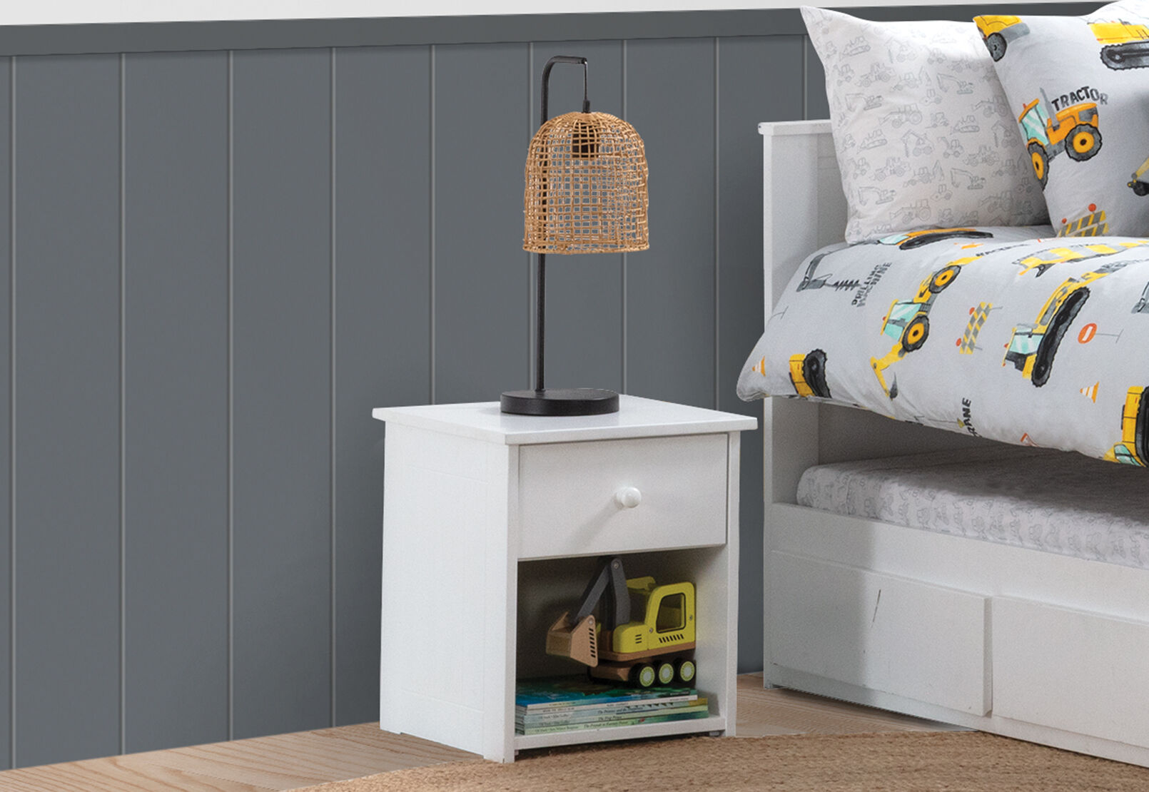 CAPTAIN JACK 1 DRAWER BEDSIDE WHITE