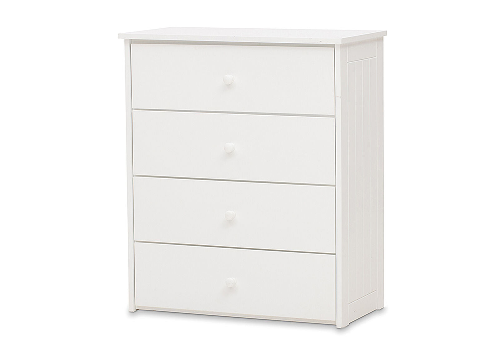 CAPTAIN JACK 4 DRAWER TALL CHEST WHITE