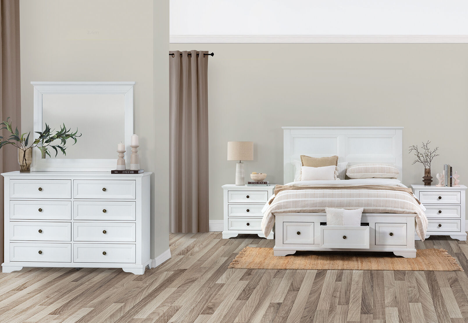 CHANELLE DRESSER WITH MIRROR WHITE