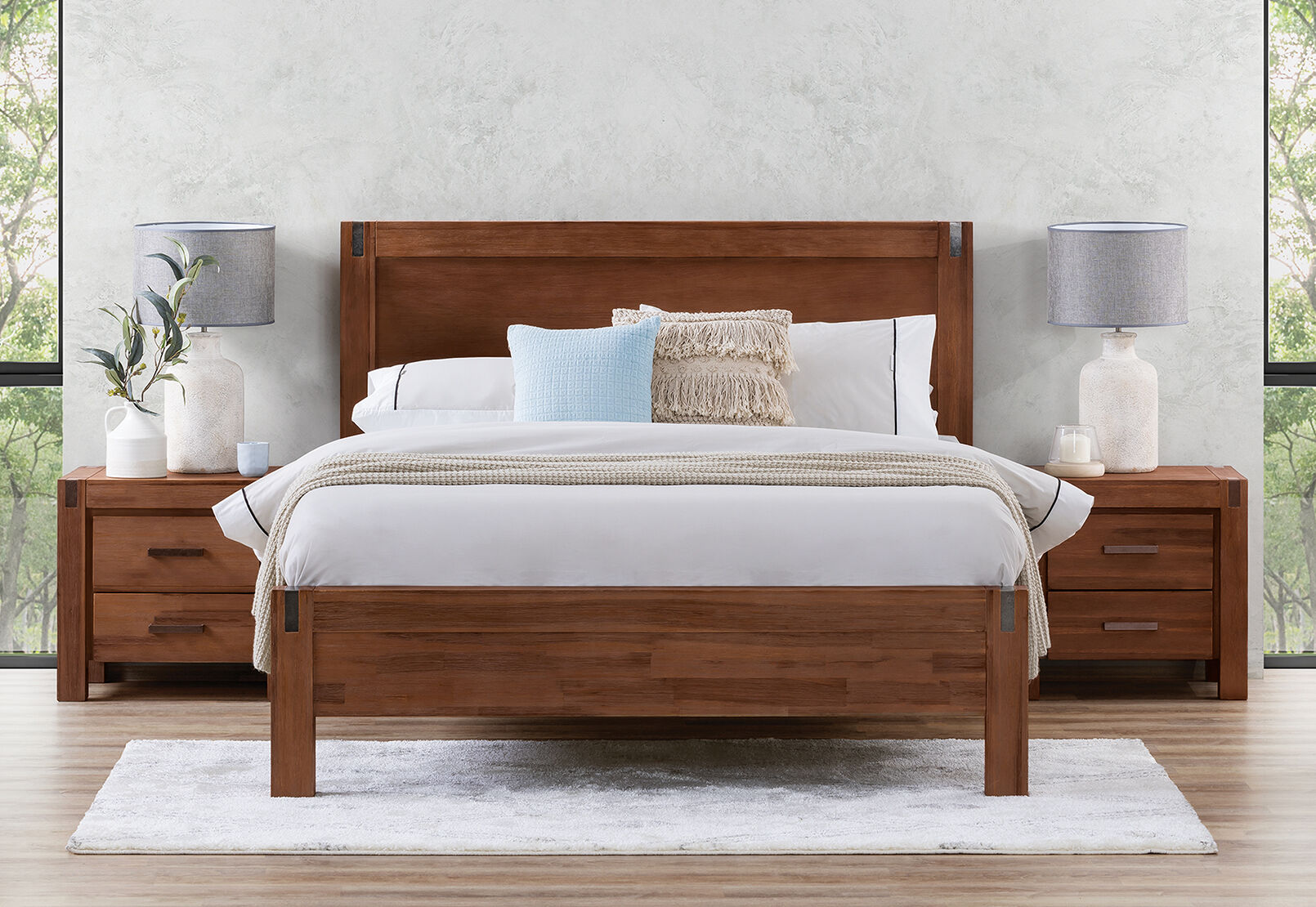 SILVERWOOD 3 PIECE DOUBLE BEDROOM SUITE BEIGE