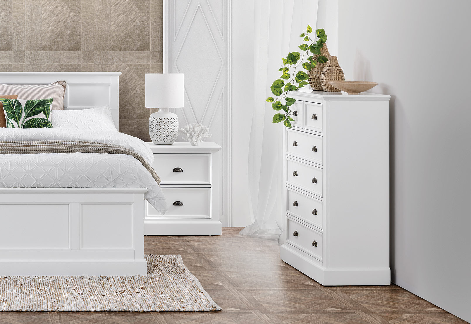 CHRYSTELLE 6 DRAWER TALL CHEST WHITE