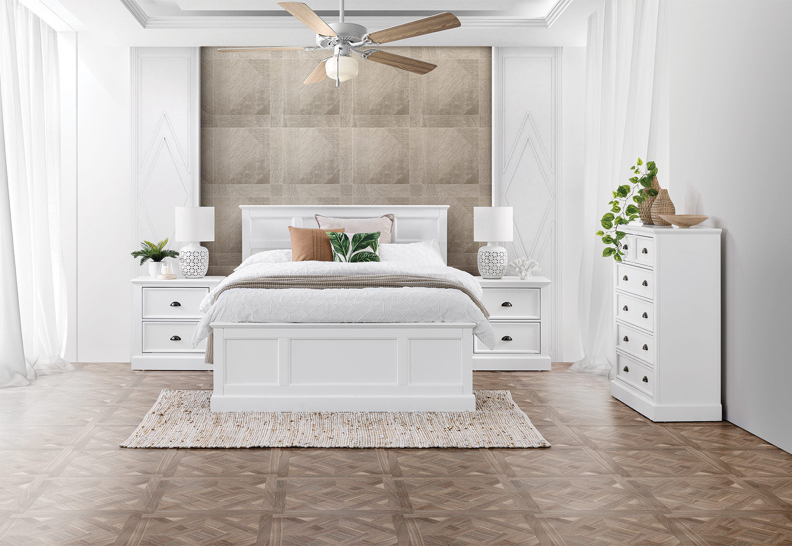 CHRYSTELLE 6 DRAWER TALL CHEST WHITE