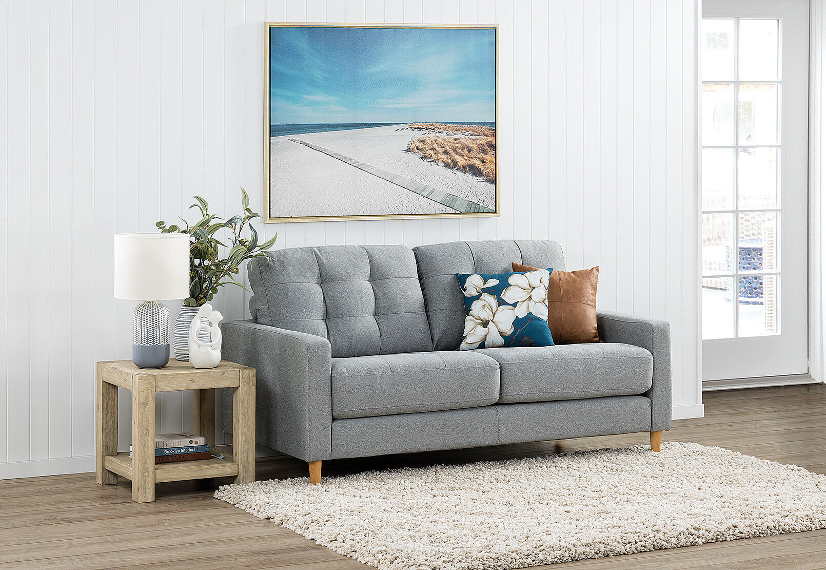 MADELINE FABRIC SOFA BED LIGHT GREY