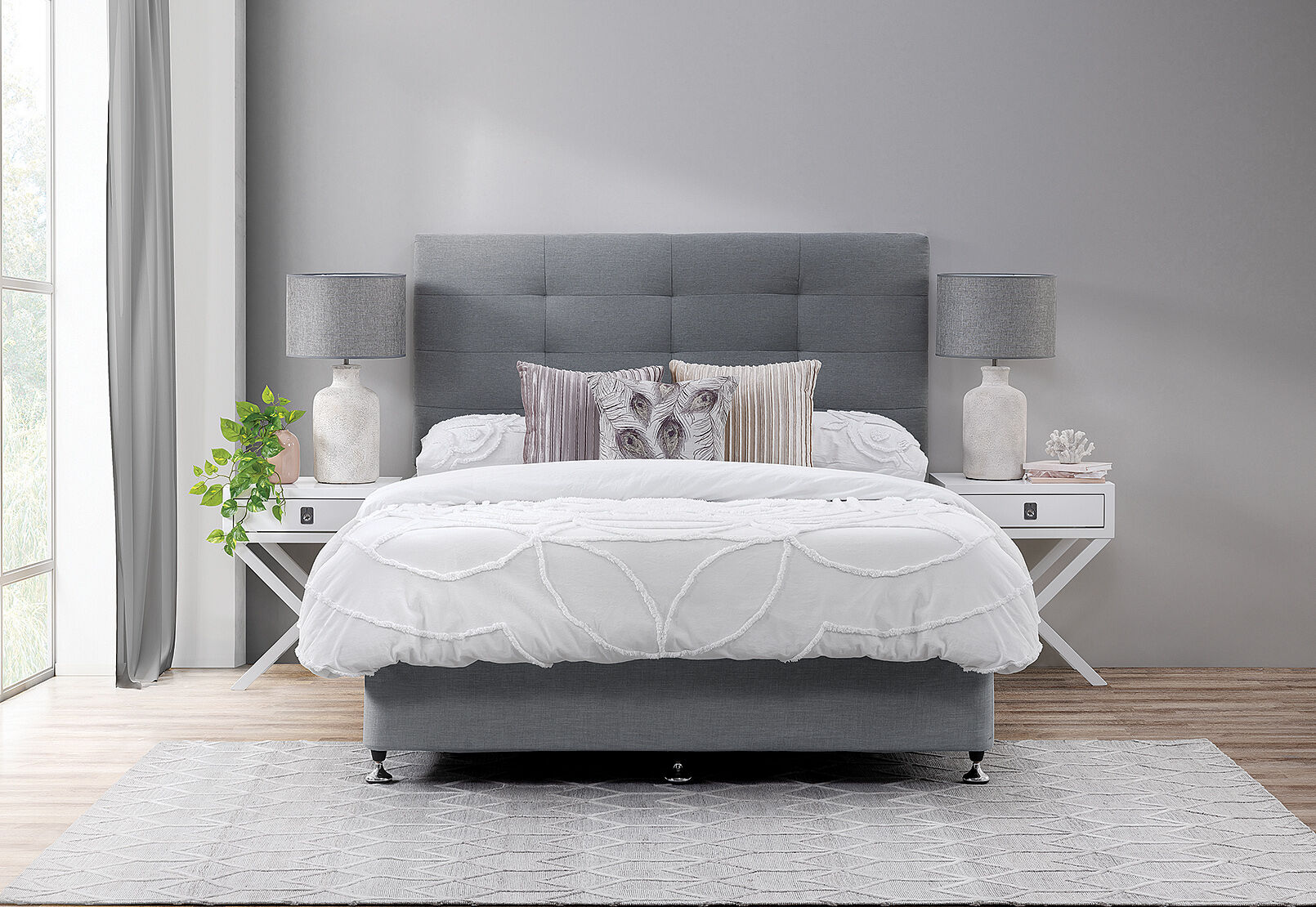 MIDTOWN QUEEN HEADBOARD LIGHT GREY