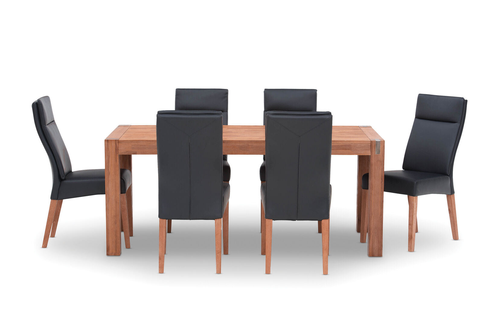 SILVERWOOD 7 PIECE DINING SUITE WITH ASHEVILLE CHAIRS BLACK/PEWTER