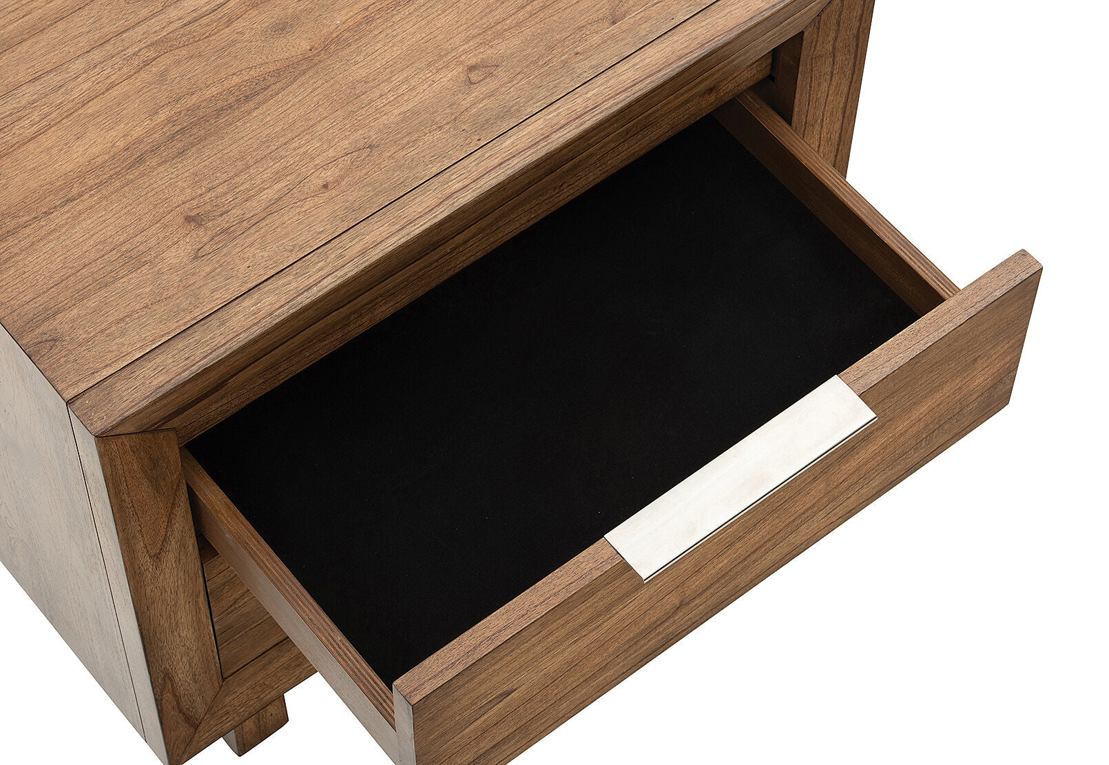 SORVINO 2 DRAWER BEDSIDE LIGHT WALNUT
