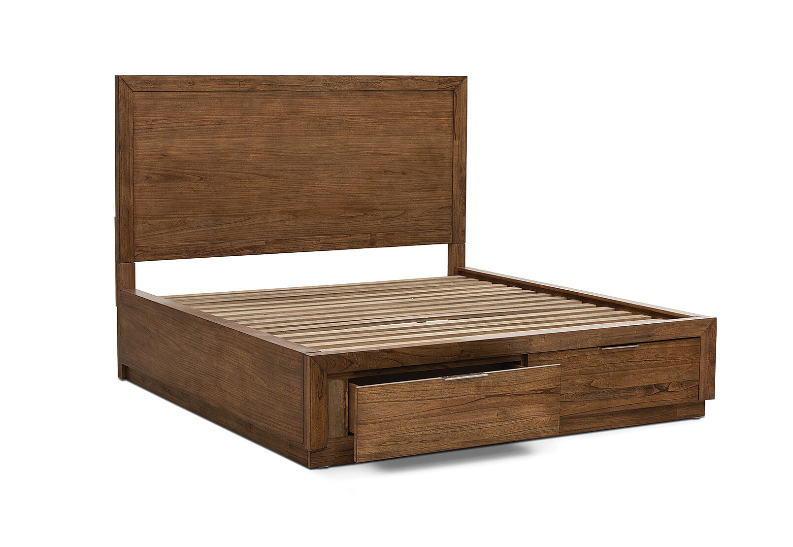 SORVINO QUEEN BED LIGHT WALNUT