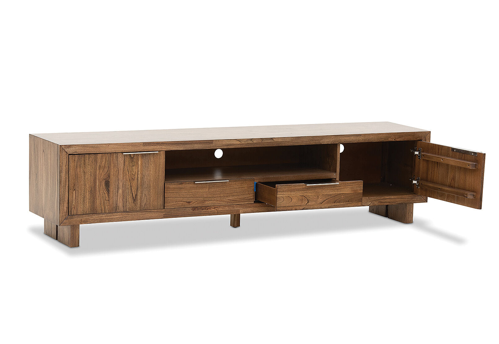 SORVINO 2 DRAWER ENTERTAINMENT UNIT LIGHT WALNUT
