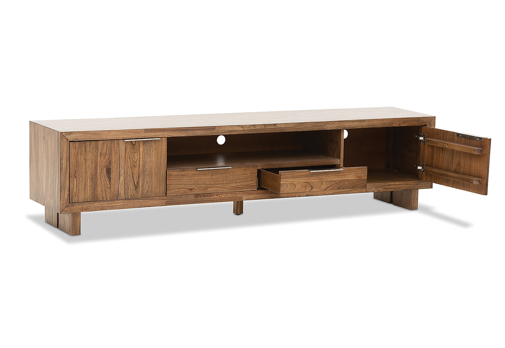 SORVINO 2 DRAWER ENTERTAINMENT UNIT LIGHT WALNUT