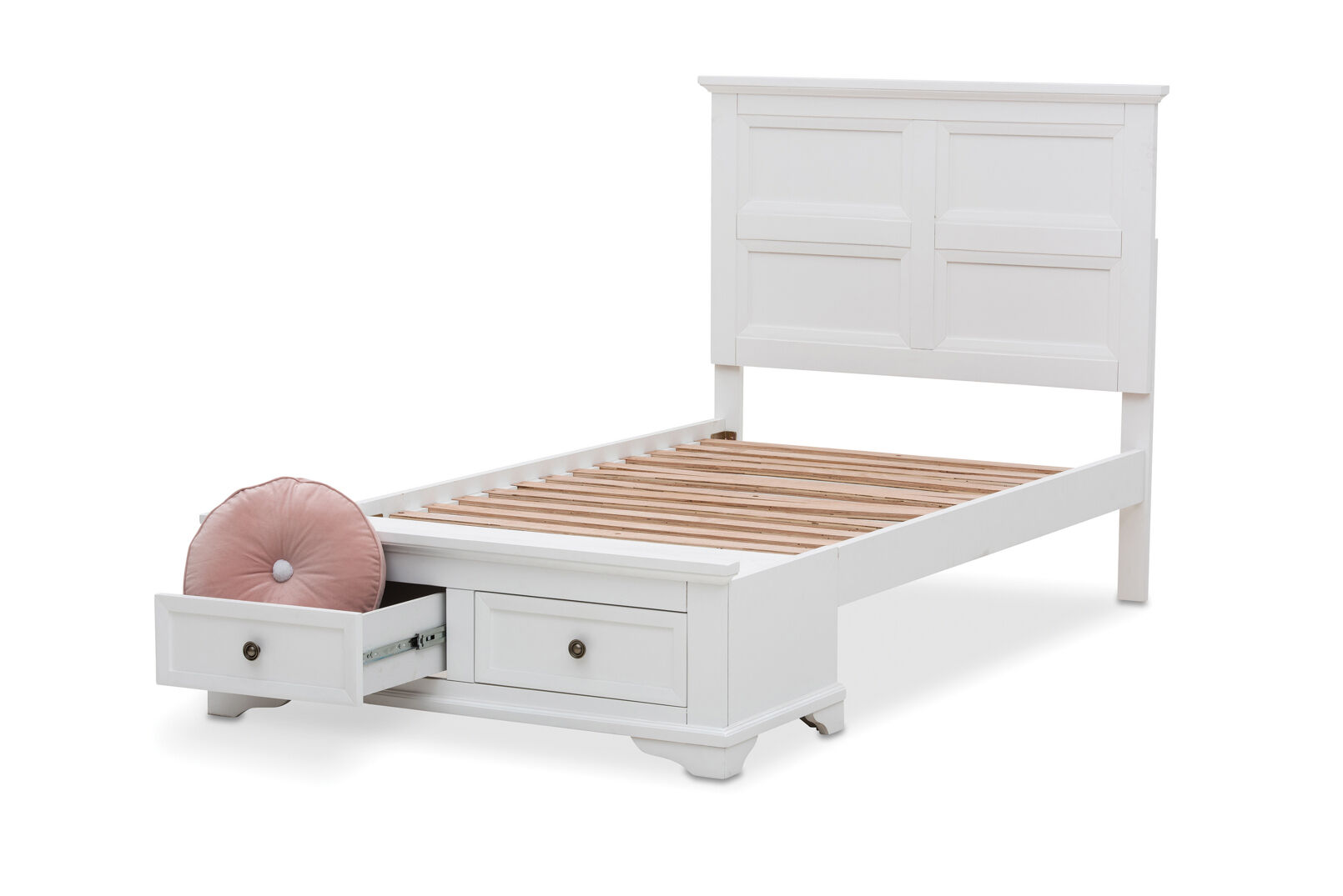 CHANELLE KING SINGLE BED WHITE