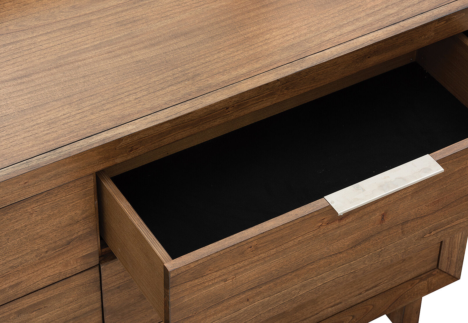 SORVINO DRESSER WITH MIRROR LIGHT WALNUT