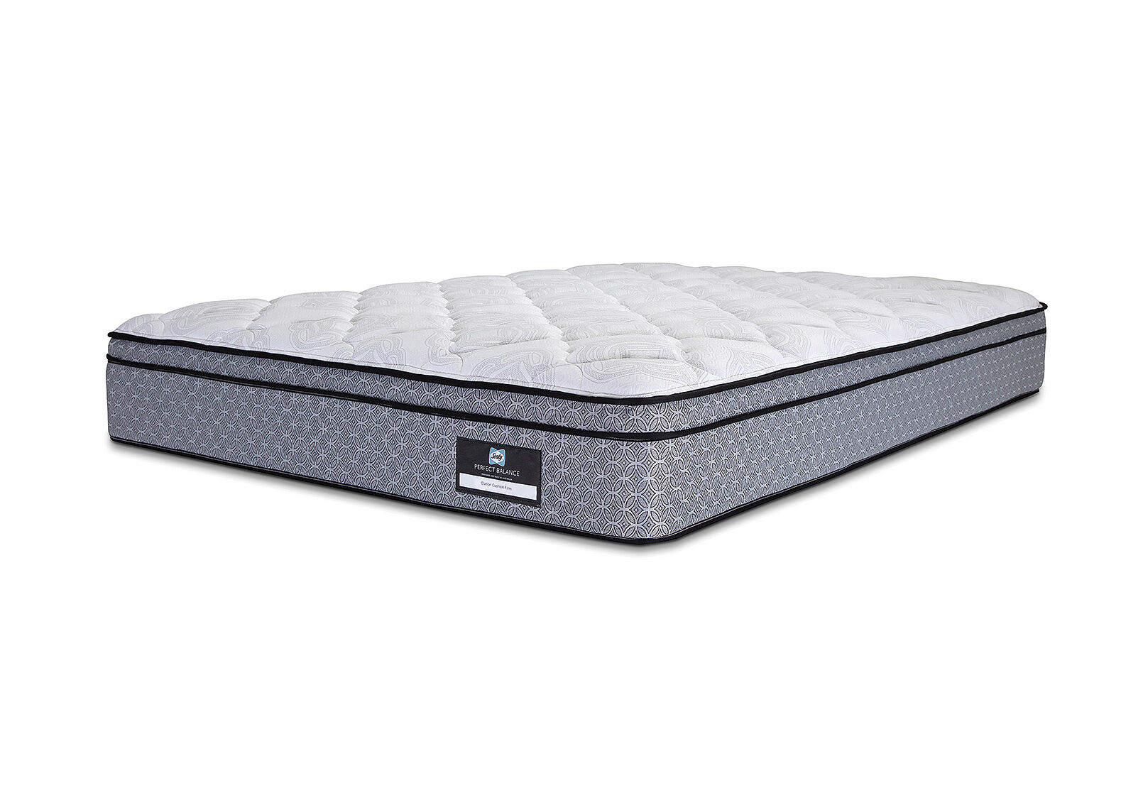 SEALY PERFECT BALANCE ELATION CUSHION FIRM KING MATTRESS. GREY