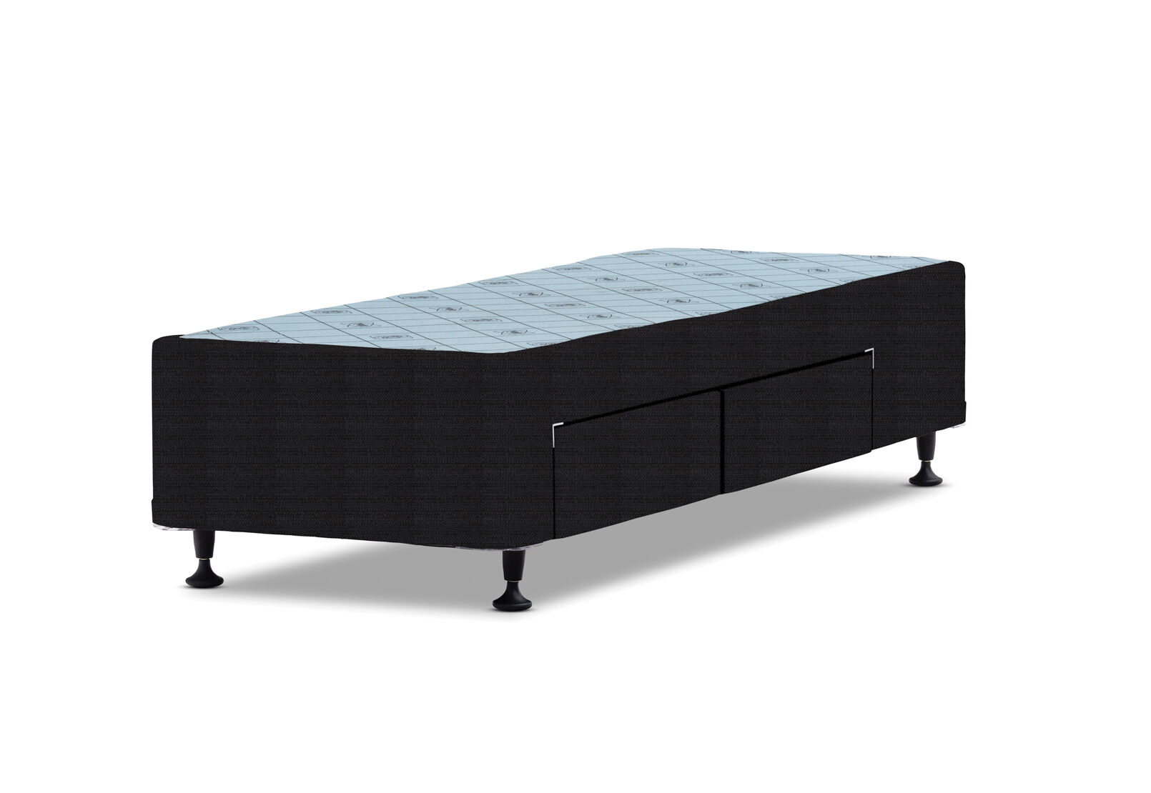 POSTUREPEDIC DRAWER BASE SINGLE EXTRA LONG WITH RIGHT SIDE DRAWERS (MTO) BLACK