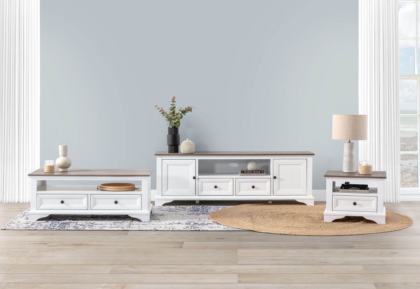 MARSEILLE ENTERTAINMENT UNIT WHITE/GREY