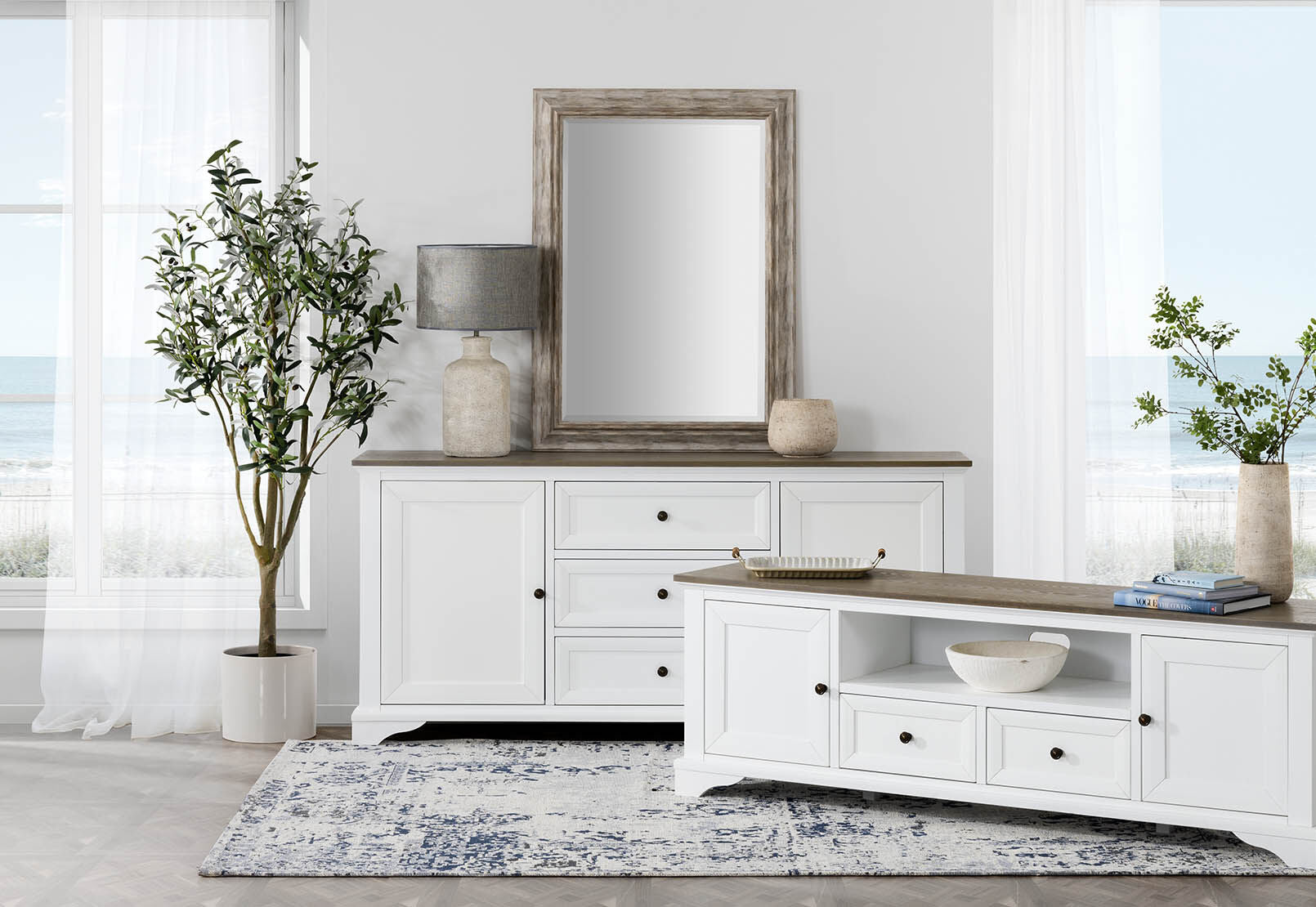 MARSEILLE BUFFET WHITE/GREY