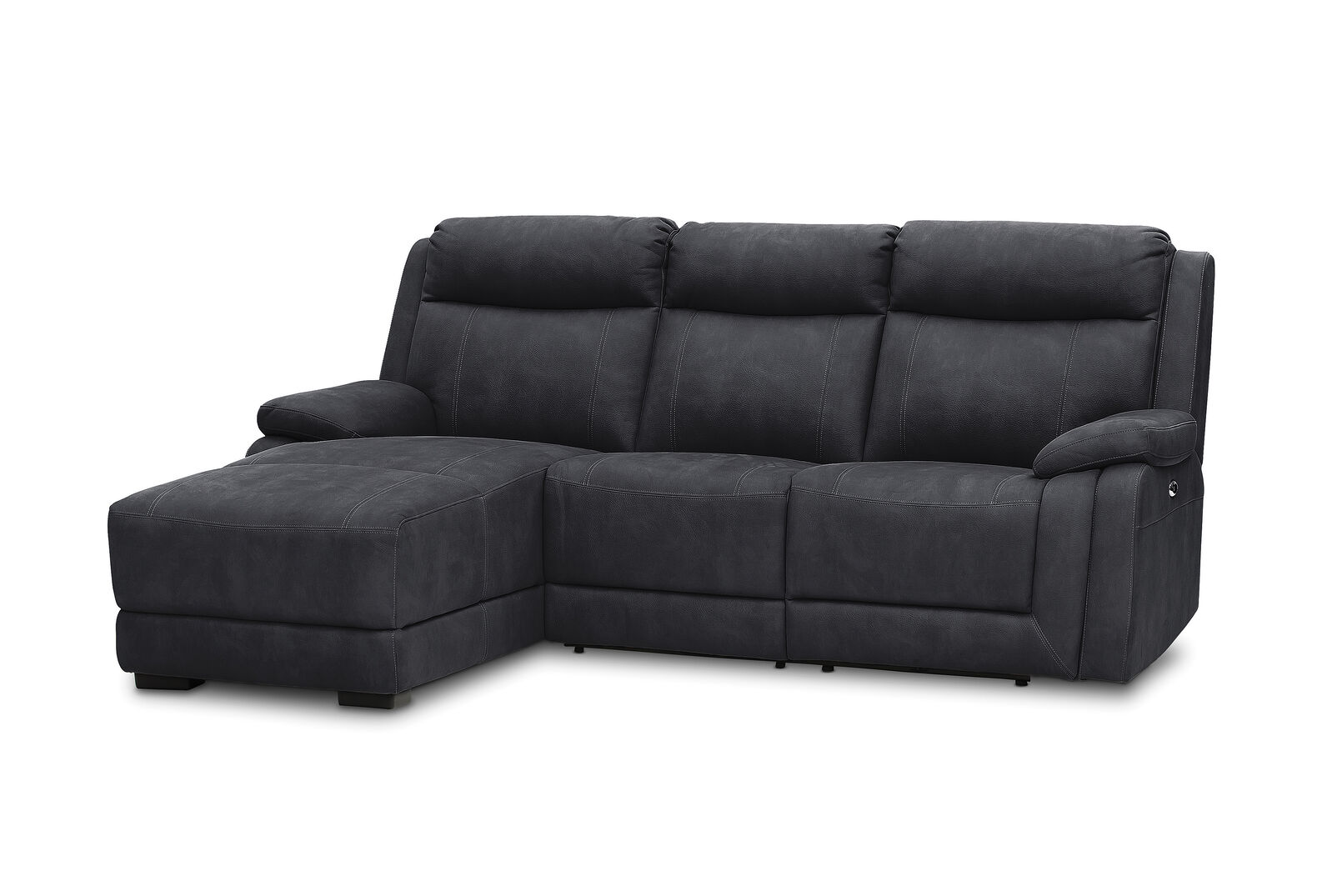 SAN MARCO FABRIC 3 SEATER LEFT-HAND FACING CHAISE BLACK