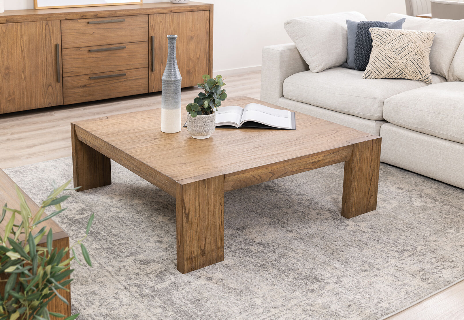 ROMULUS 1150 SQUARE COFFEE TABLE WALNUT
