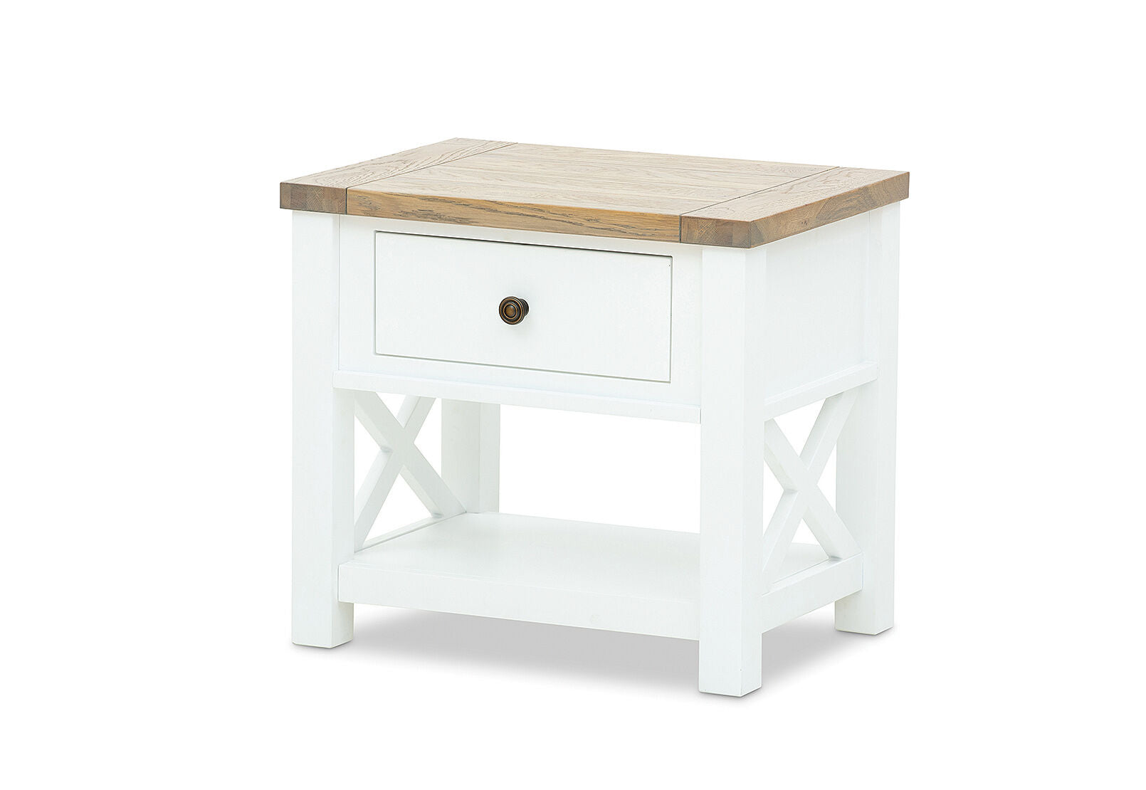 NORMANDY BEDSIDE WHITE/OAK
