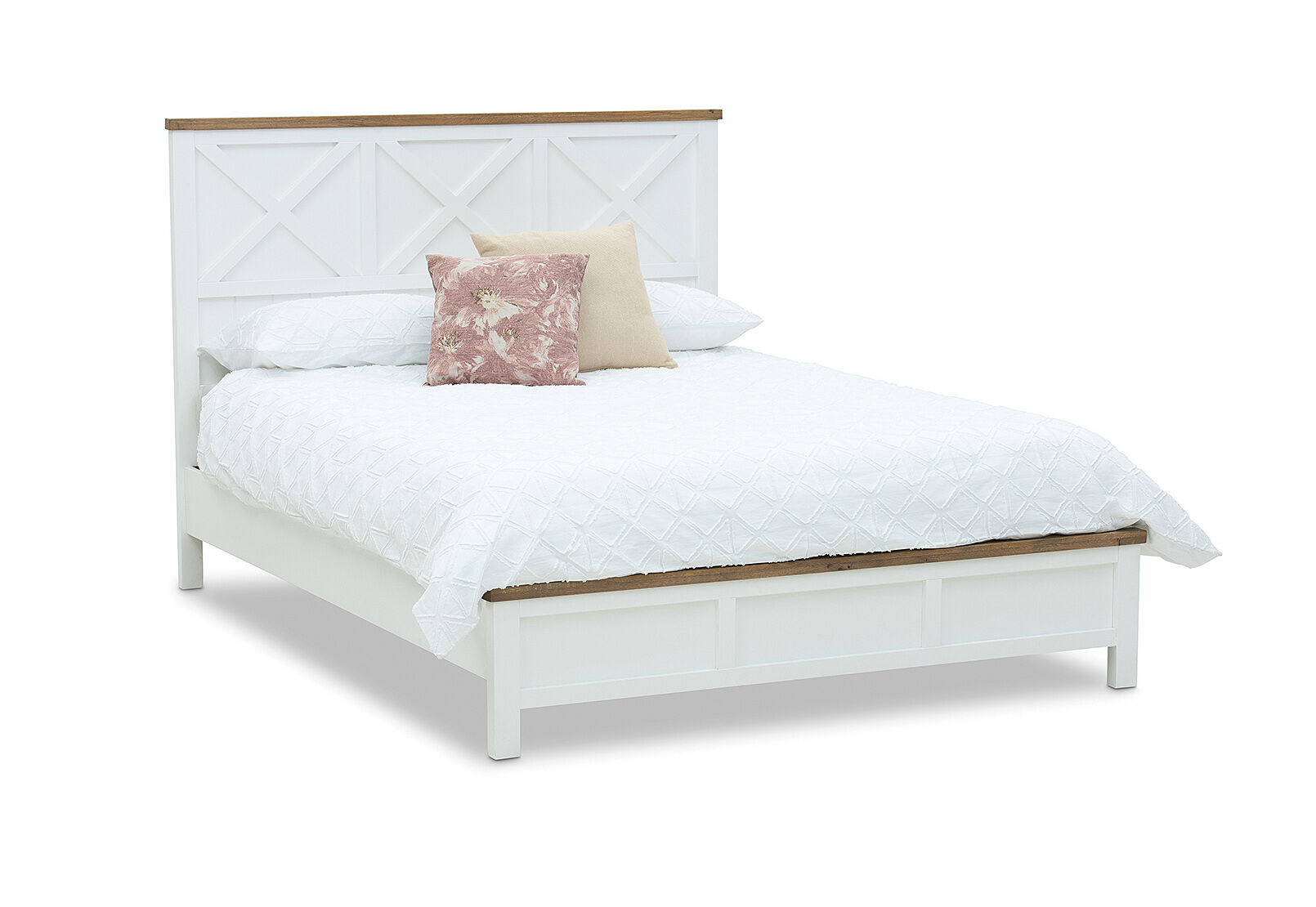 NORMANDY QUEEN BED WHITE/OAK