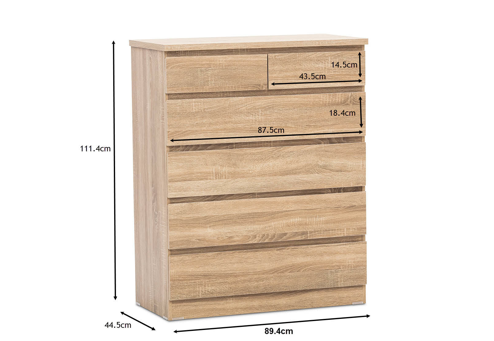 HOWARD 6 DRAWER WIDE TALL CHEST NATURAL