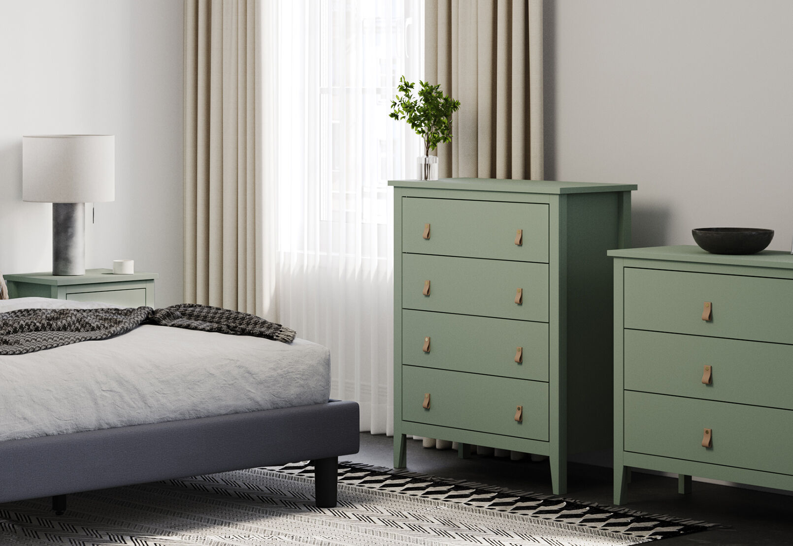 STANFORD OLIVE GREEN TALL CHEST OLIVE GREEN