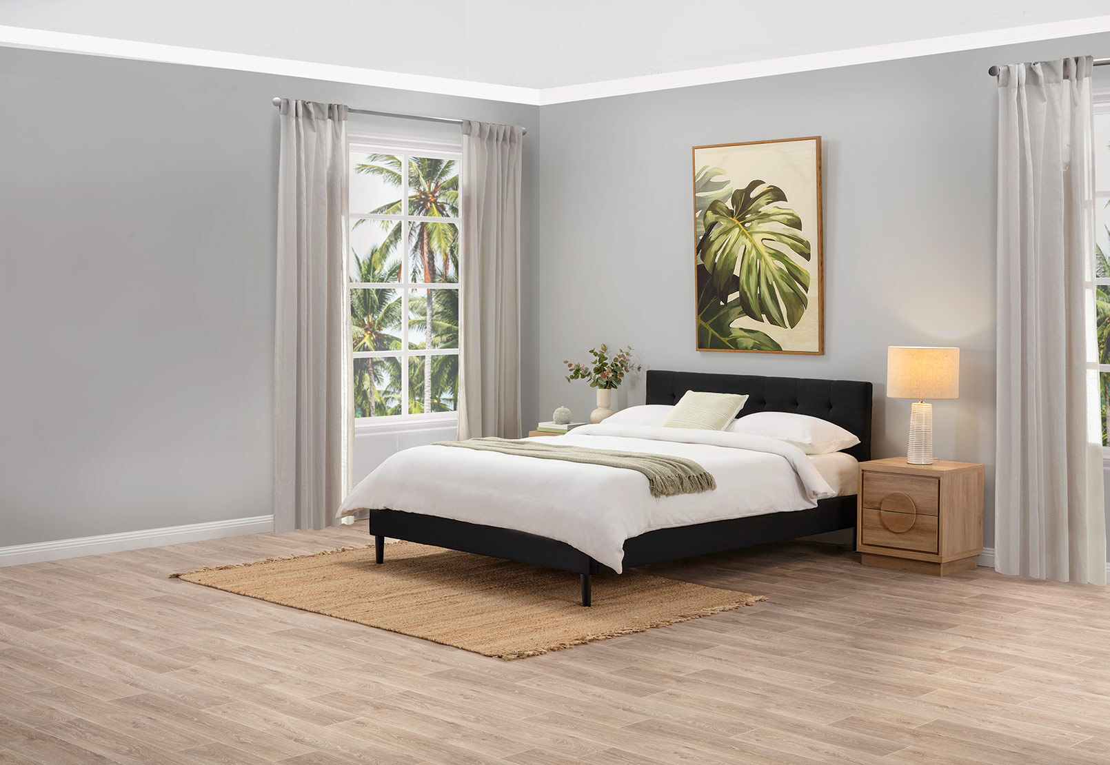MURTEN CHARCOAL DOUBLE BED CHARCOAL