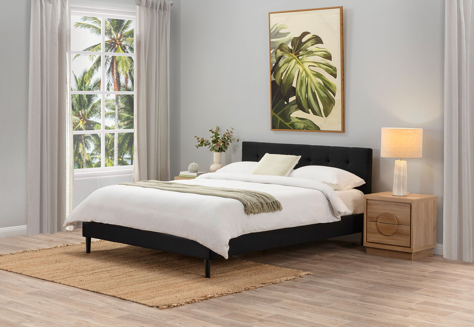MURTEN CHARCOAL QUEEN BED CHARCOAL
