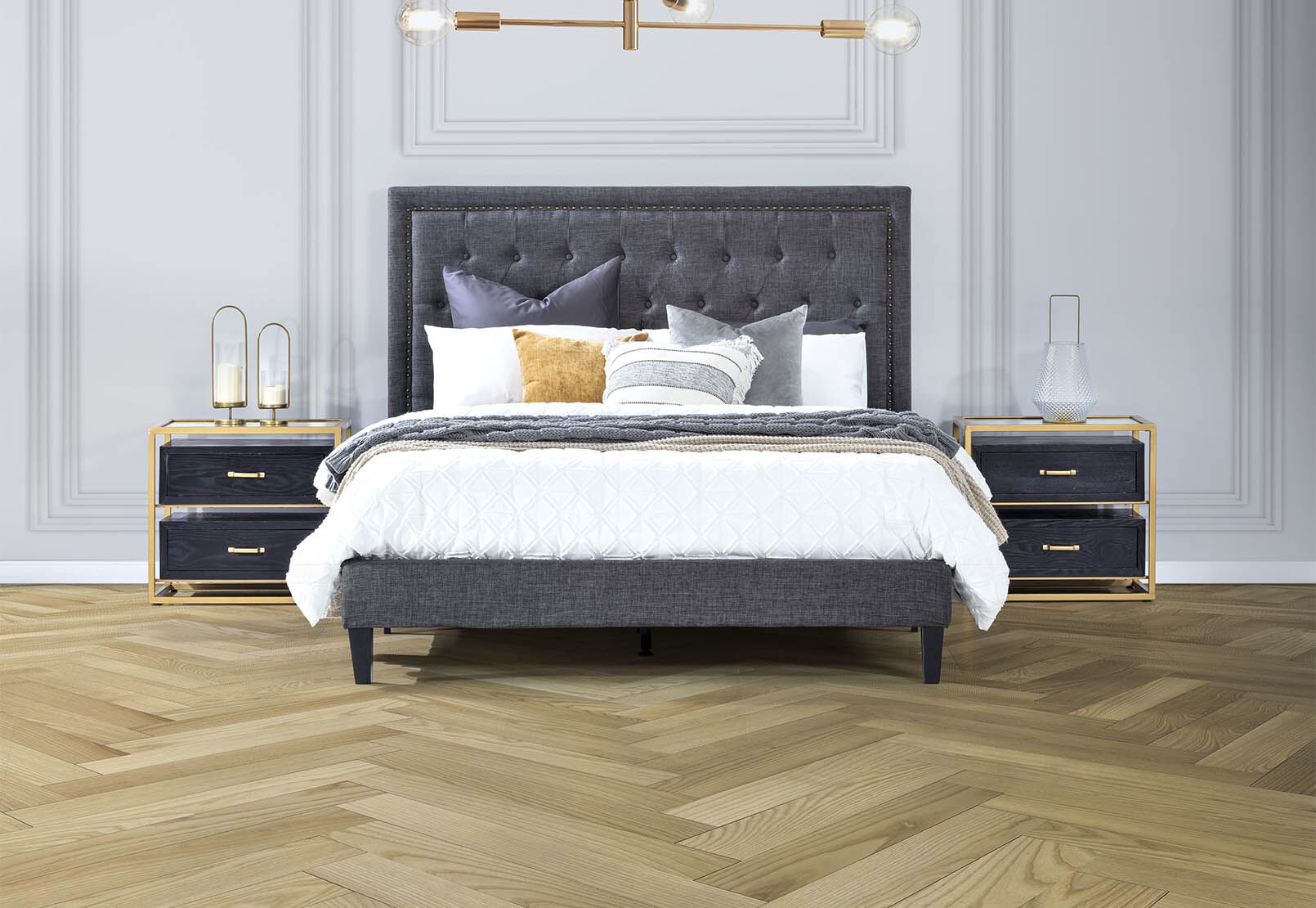 ARNOLD DARK GREY QUEEN BED DARK GREY